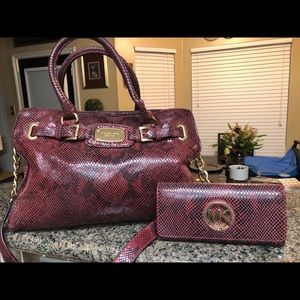 Large Michael Kors Satchel with Matching Wallet
